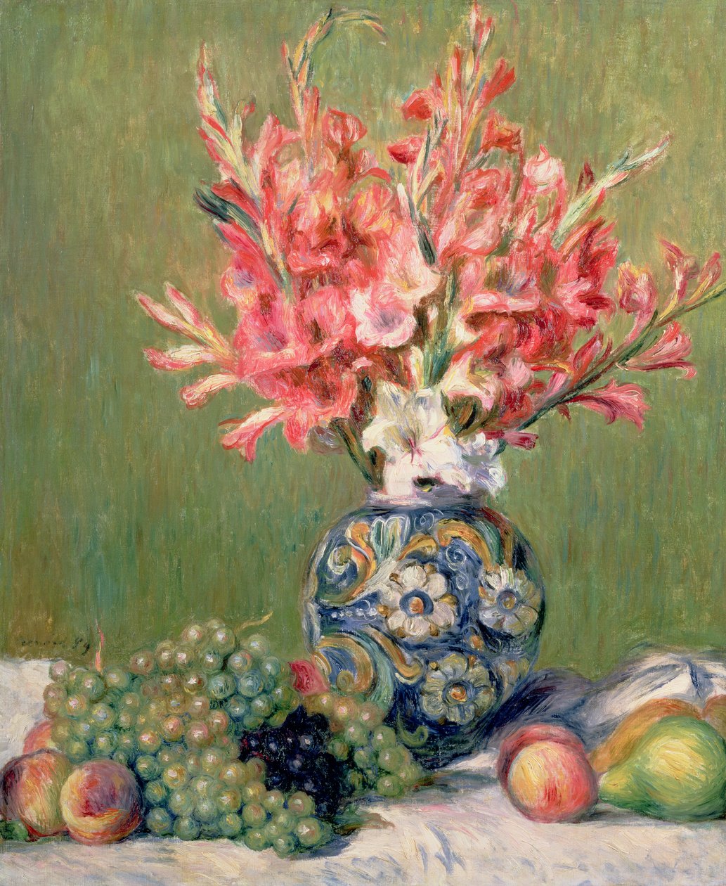 Martwa natura z owoców i kwiatów, 1889 autorstwa Pierre Auguste Renoir