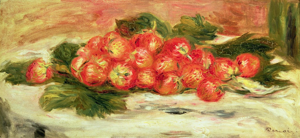 Truskawki na białym obrusie autorstwa Pierre Auguste Renoir