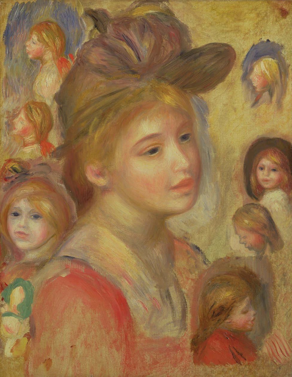 Studia głów dziewcząt, 1893 autorstwa Pierre Auguste Renoir