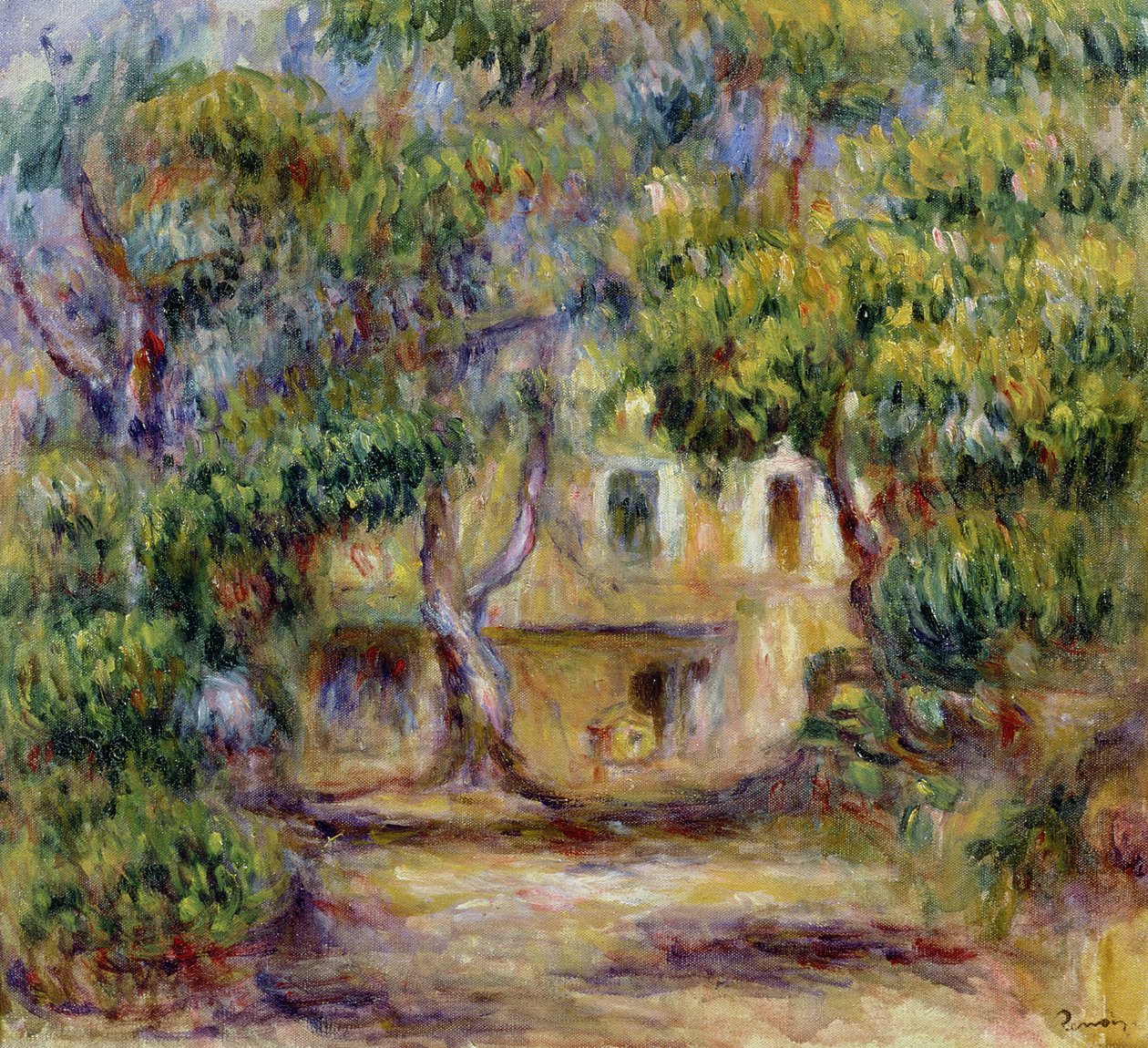 Farma w Les Collettes, ok. 1915 r. autorstwa Pierre Auguste Renoir