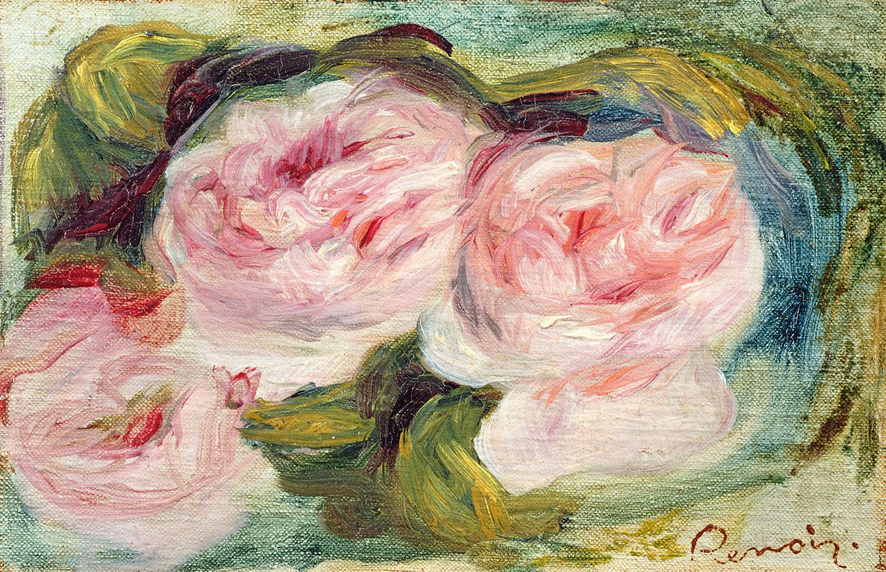 Trzy róże autorstwa Pierre Auguste Renoir