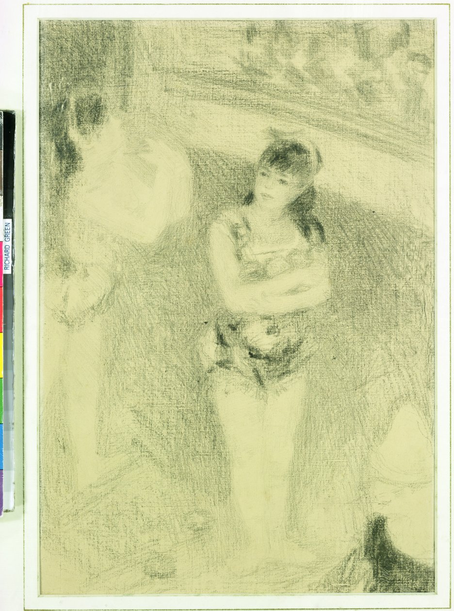Dwie dziewczyny cyrkowe (węgiel) autorstwa Pierre Auguste Renoir