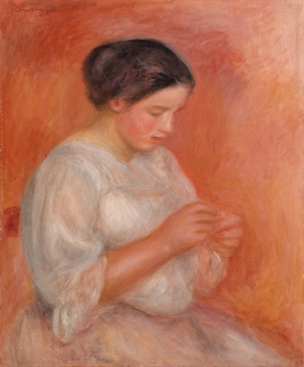 Szycie kobiet autorstwa Pierre Auguste Renoir
