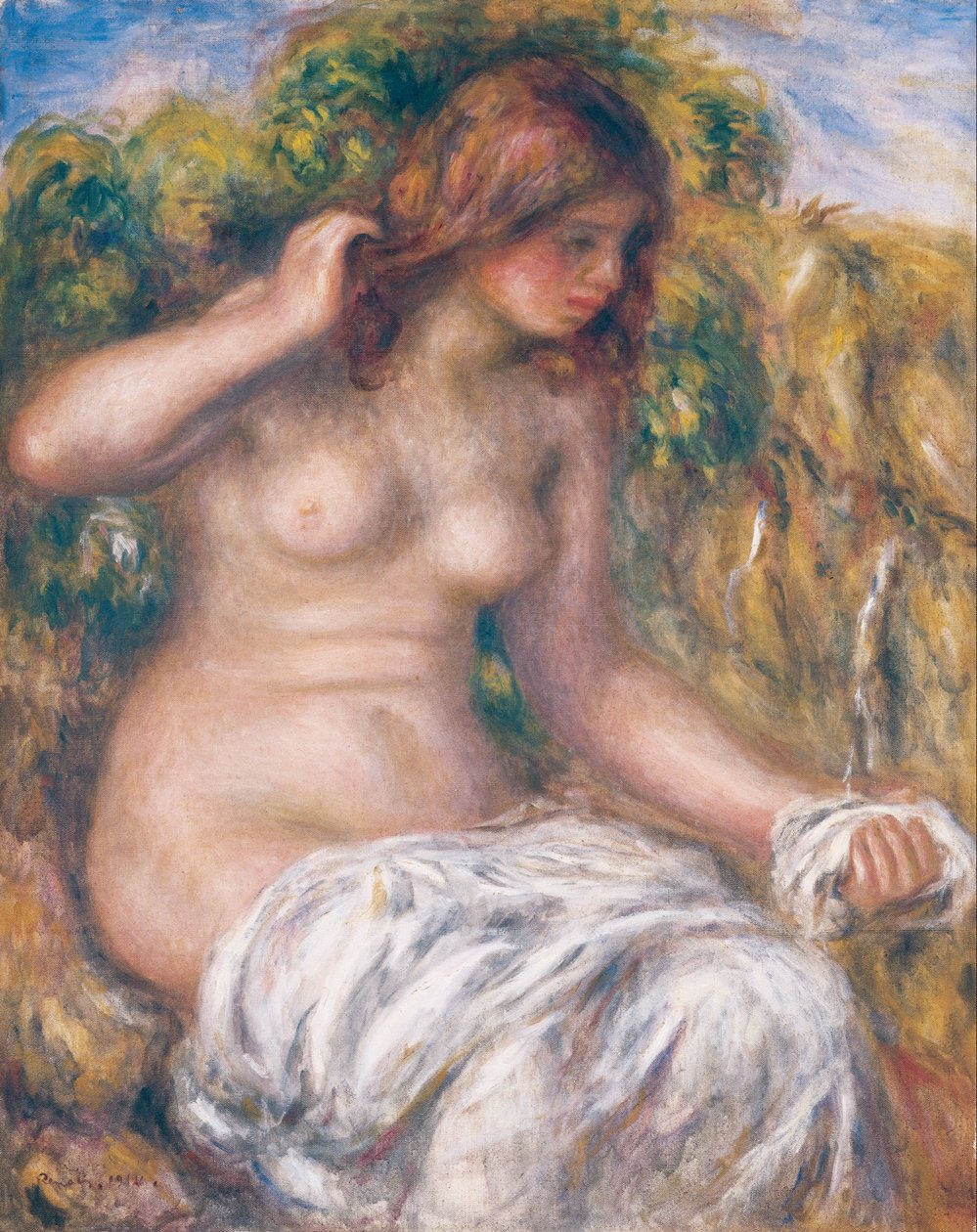 Kobieta przez wiosnę autorstwa Pierre Auguste Renoir
