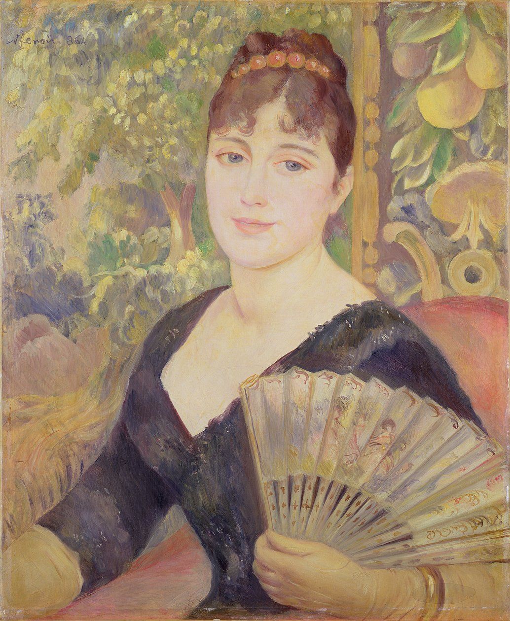 Kobieta z wachlarzem, 1886 autorstwa Pierre Auguste Renoir