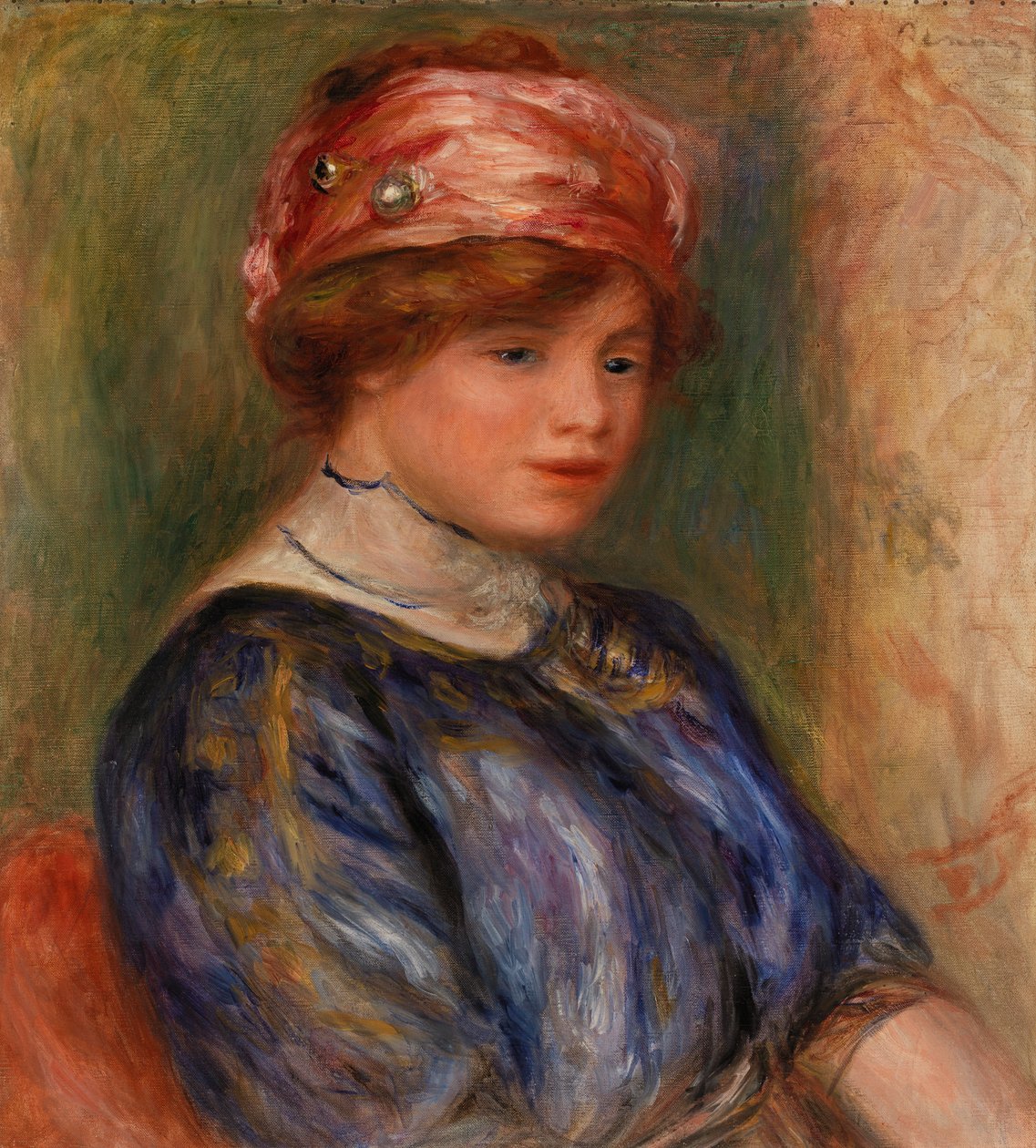 Młoda kobieta w kolorze niebieskim, biust autorstwa Pierre Auguste Renoir