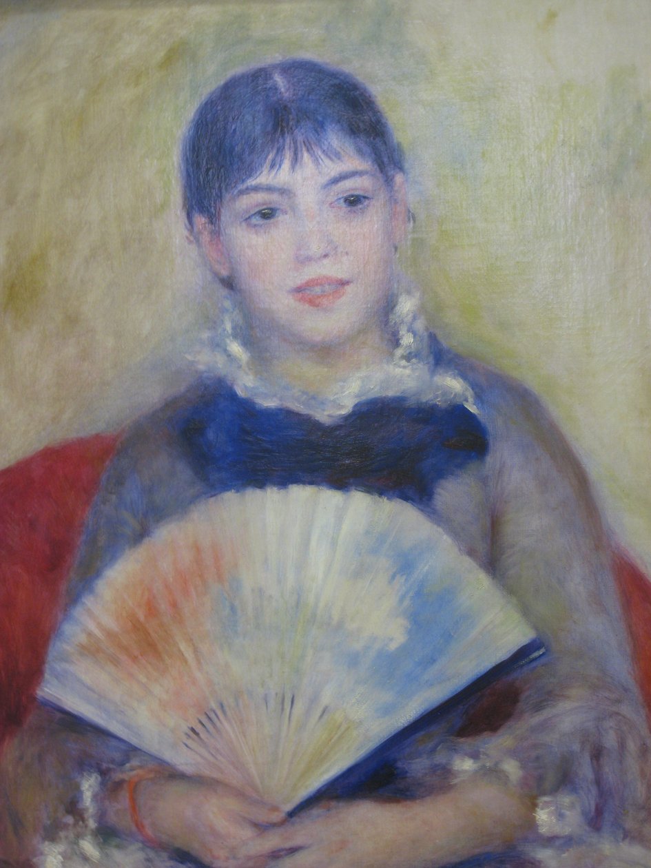 Młode kobiety z wachlarzem autorstwa Pierre Auguste Renoir