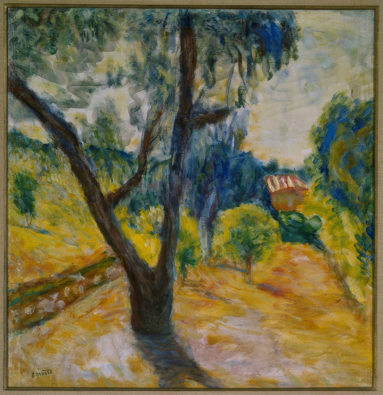 Krajobraz z drzewem oliwnym autorstwa Pierre Bonnard
