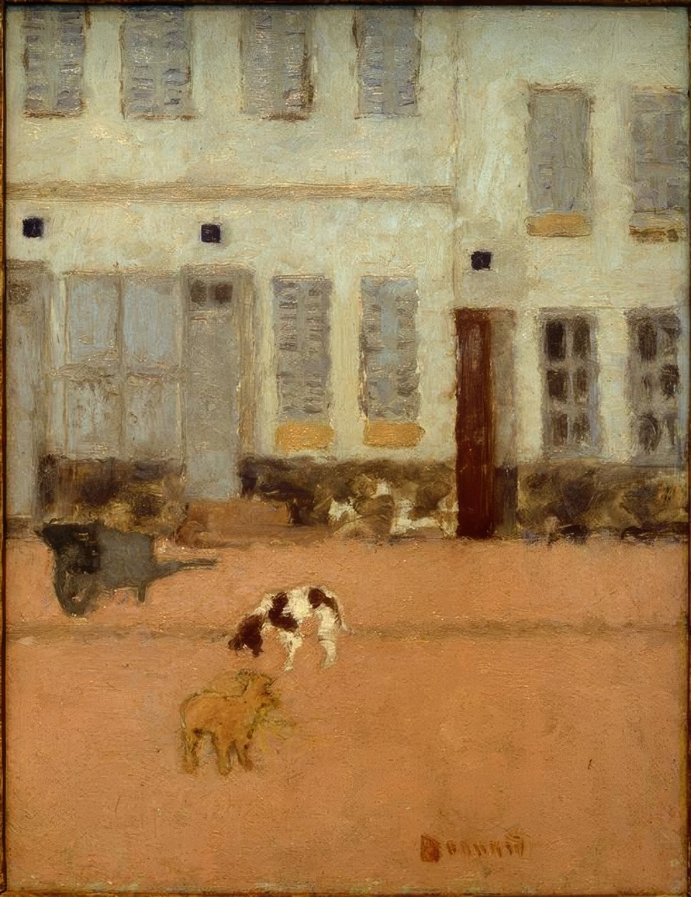 Ulica w Eragny-sur-Oise (Les Chiens dEragny) autorstwa Pierre Bonnard