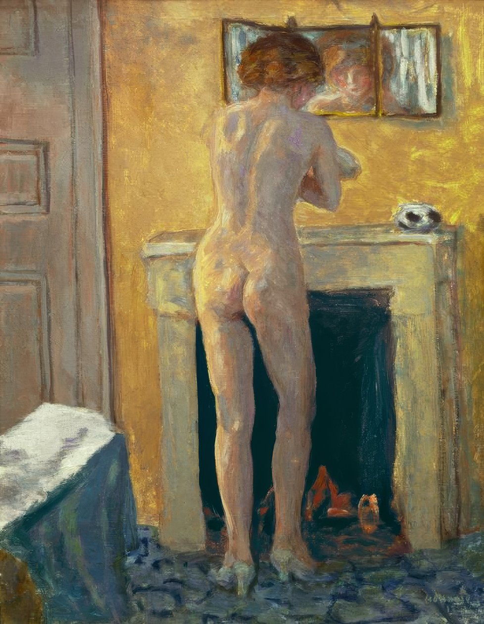 Akt z tyłu przed kominkiem autorstwa Pierre Bonnard