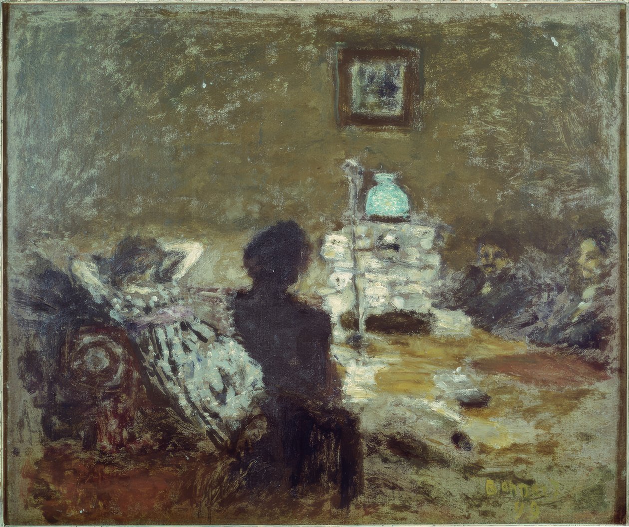 Pod lampą Szene od wewnątrz autorstwa Pierre Bonnard