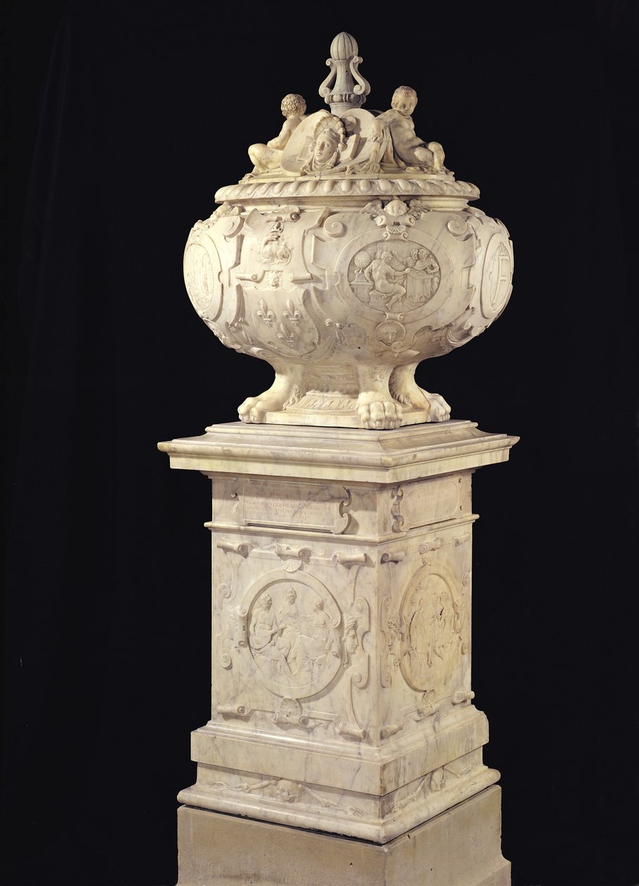Urna pogrzebowa z sercem Franciszka I (1494-1547) 1556 (marmur) autorstwa Pierre Bontemps