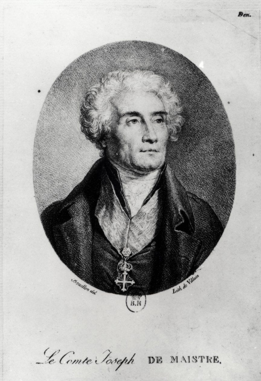 Portret hrabiego Josepha de Maistre (1753-1821), rytowany przez Francois le Villain autorstwa Pierre Bouillon