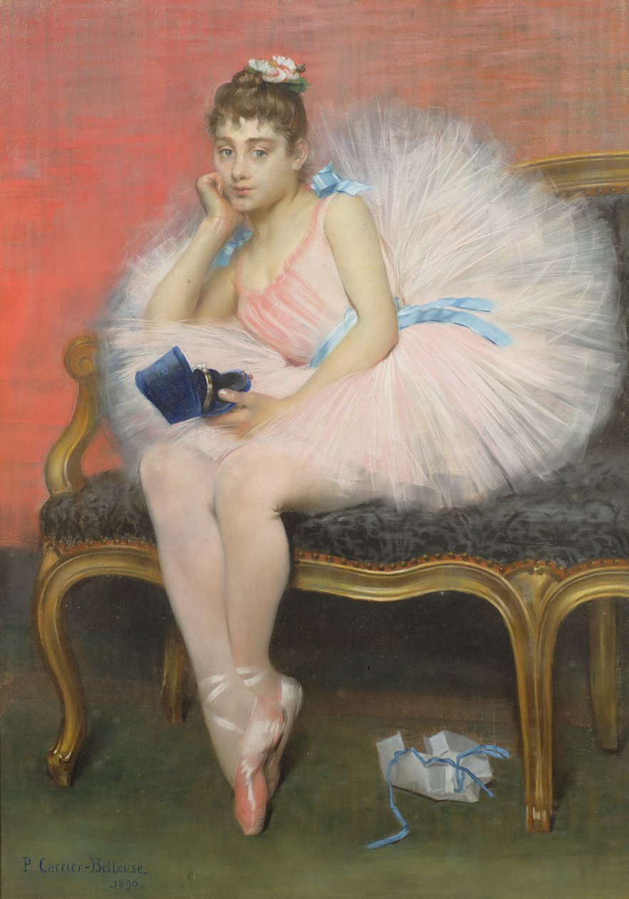 Teraźniejszość, 1890 (pastel) autorstwa Pierre Carrier Belleuse