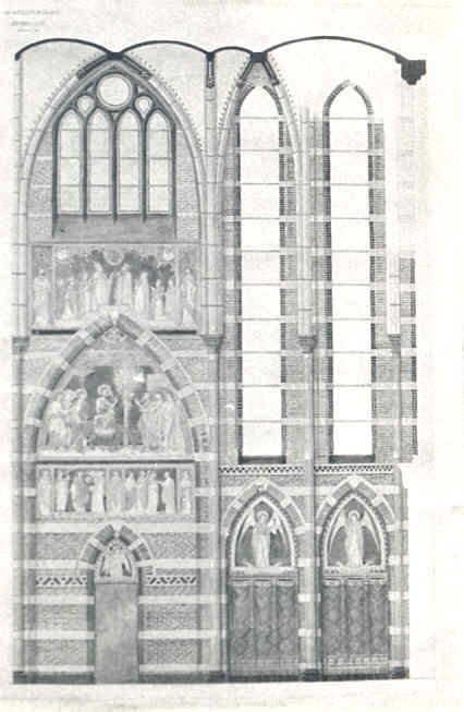 Projekt wnętrza Sint-Augustinuskerk w Nijmegen autorstwa Pierre Cuypers