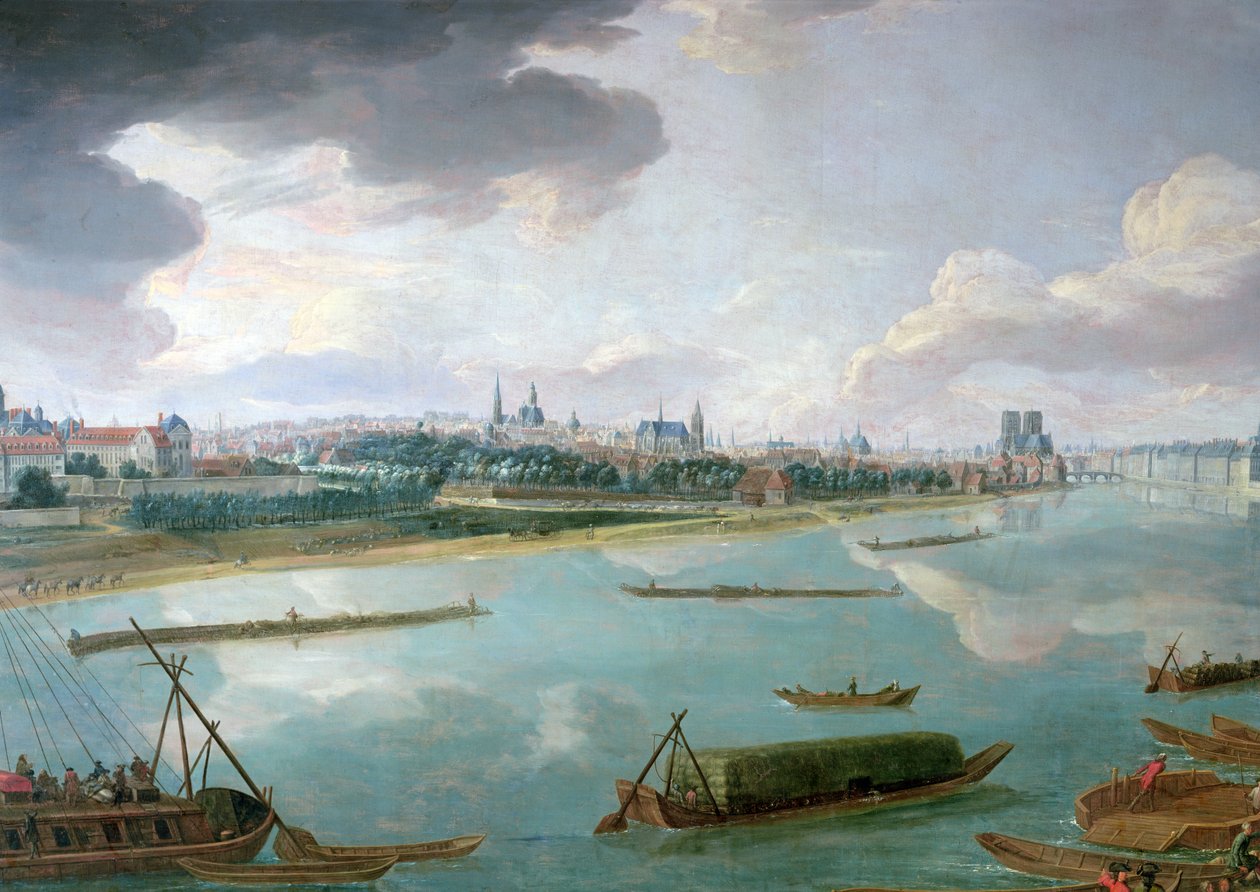 Widok na Paryż z Quai de la Rapee (detal z 168381) autorstwa Pierre Denis Martin