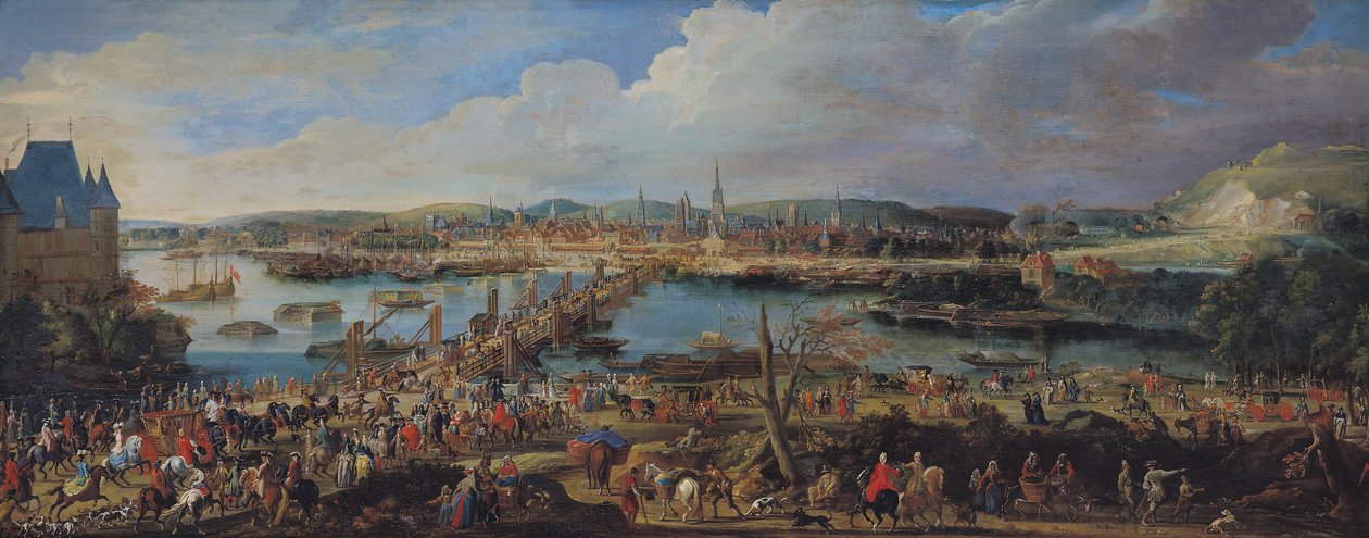 Widok Rouen z Saint-Sever, ok. 1715-20 autorstwa Pierre Denis Martin