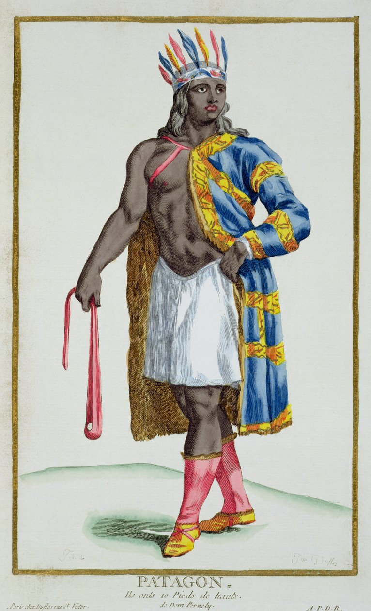 Człowiek z Patagonii, 1780 autorstwa Pierre Duflos