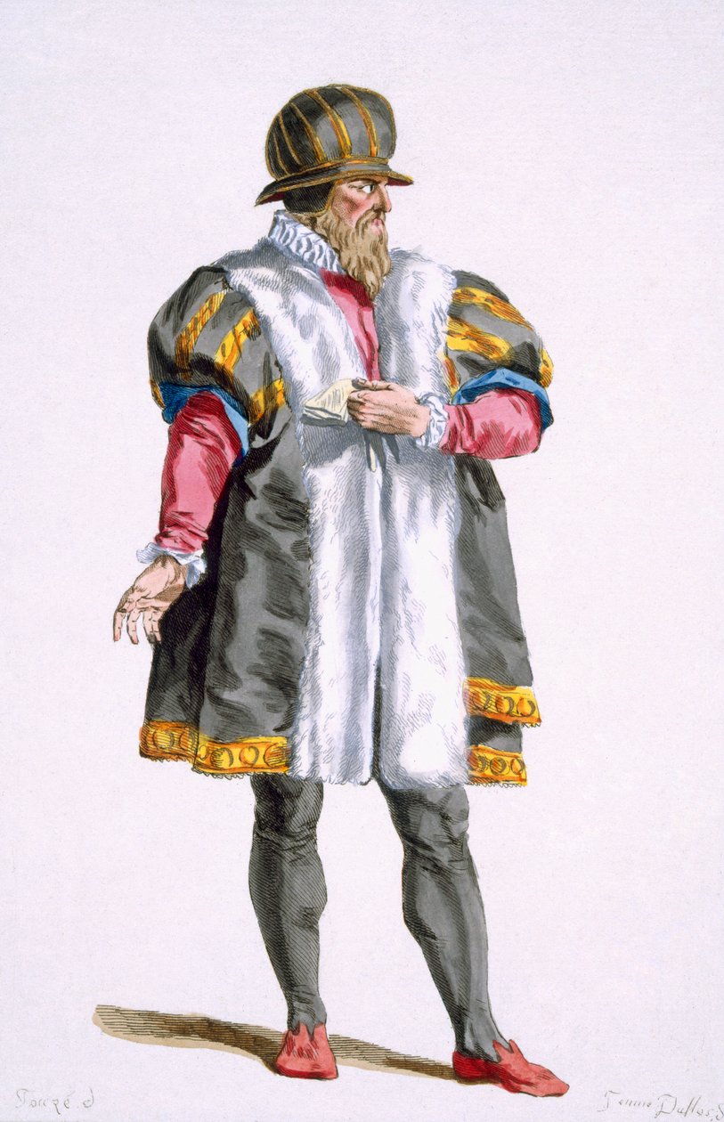 Senator z Lipska z „Recueil des Estampes, Representant les Rangs et les Dignites, według stroju wszystkich istniejących narodów”, wydanej w 1780 r. (rycina ręcznie kolorowana) autorstwa Pierre Duflos