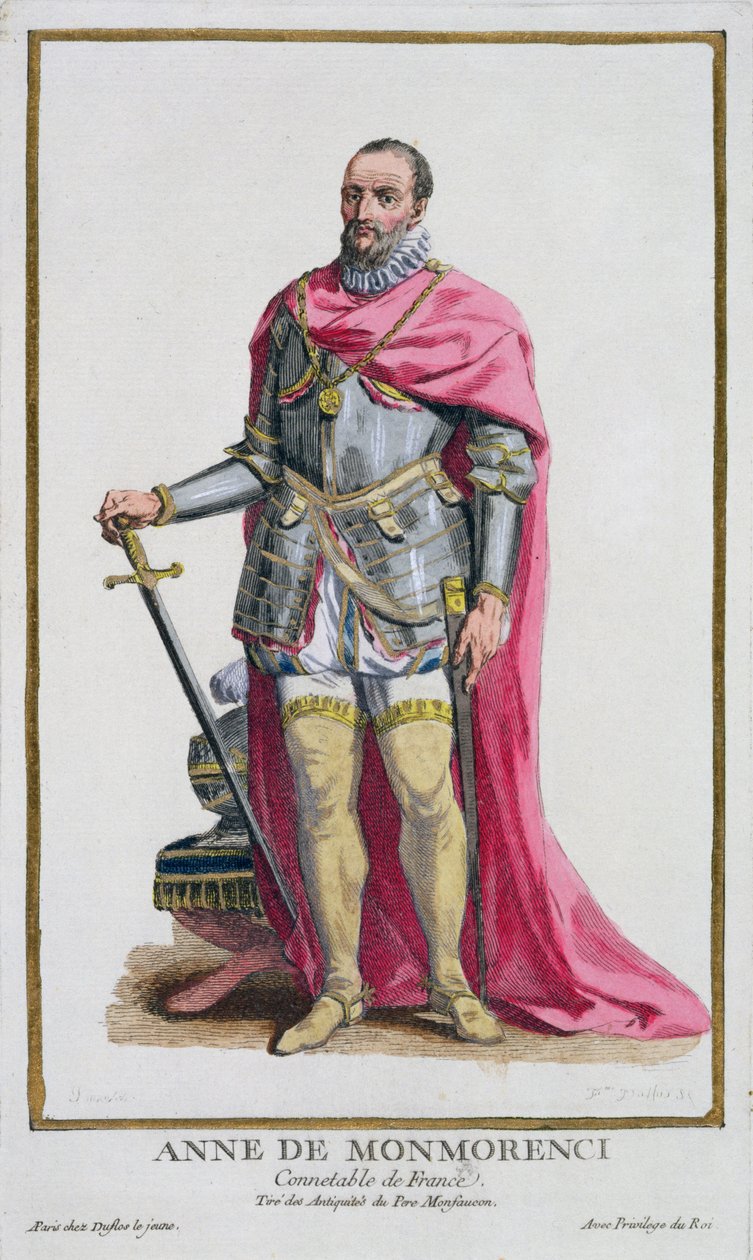 Anne de Montmorency (1493-1567) Constable of France z „Receuil des Estampes, Representant les Rangs et les Dignites, według stroju wszystkich istniejących narodów”, wydanej w 1780 r. autorstwa Pierre Duflos