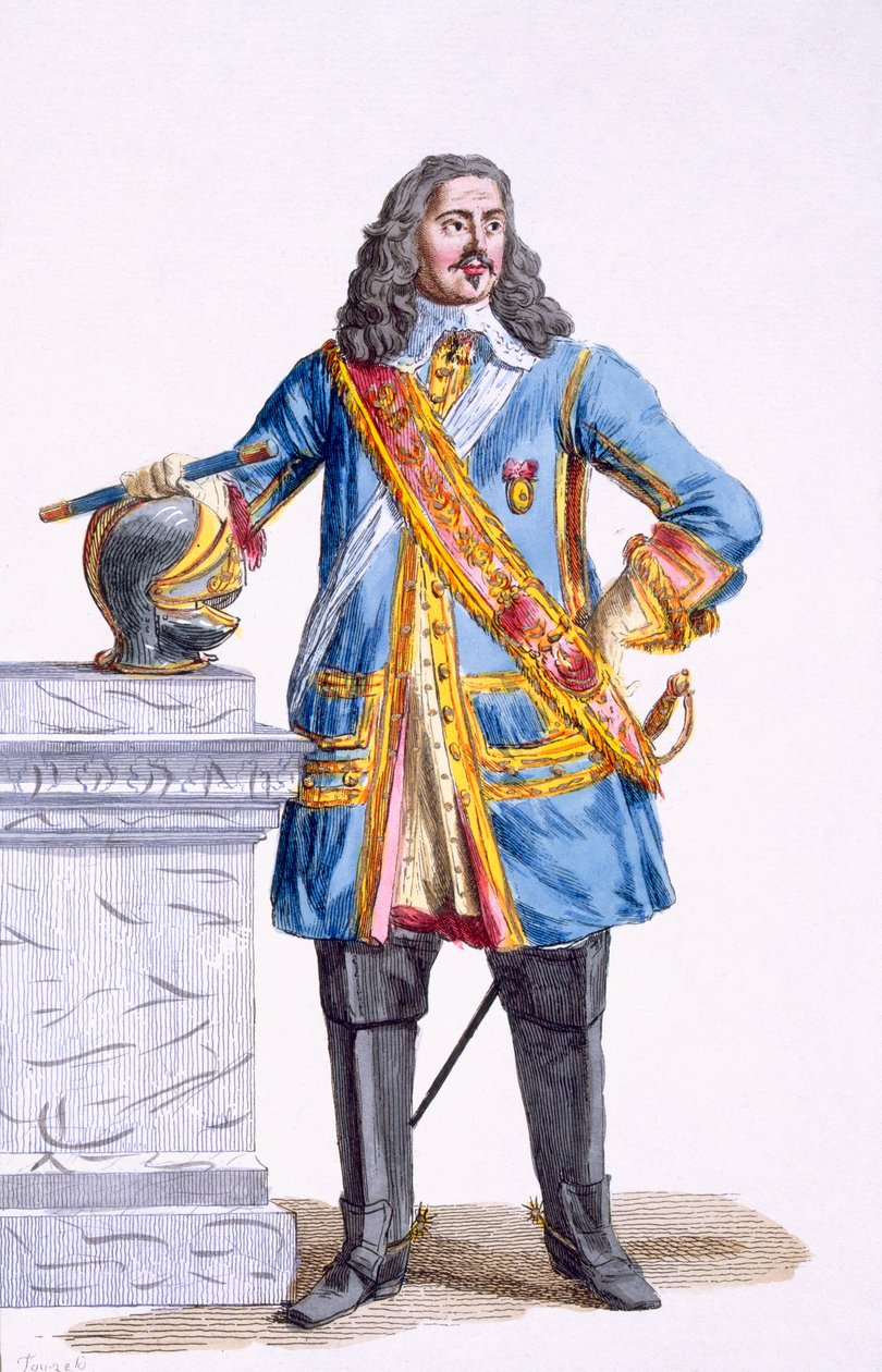 George Monke (1608-70) książę Albemarle z „Receuil des Estampes, reprezentujący szeregi i godności, według stroju wszystkich istniejących narodów”, wydanej w 1780 r. autorstwa Pierre Duflos