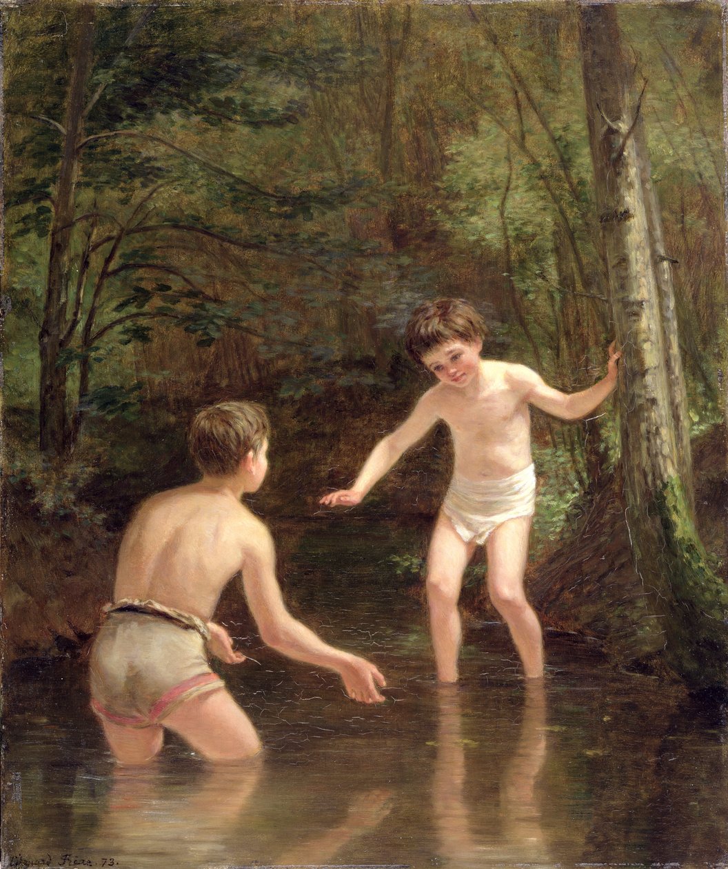 Kąpiący się chłopcy, 1873 autorstwa Pierre Edouard Frere