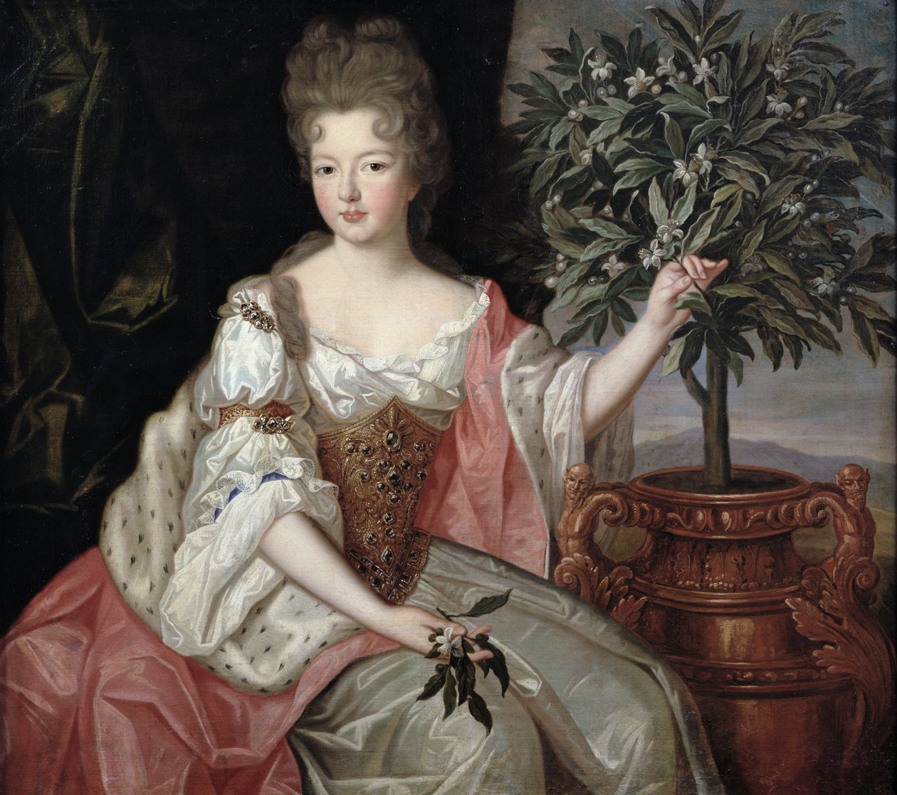 Portret Franciszki Marii de Bourbon (1677-1749) księżnej Orleanu (Mademoiselle de Blois) autorstwa Pierre Gobert