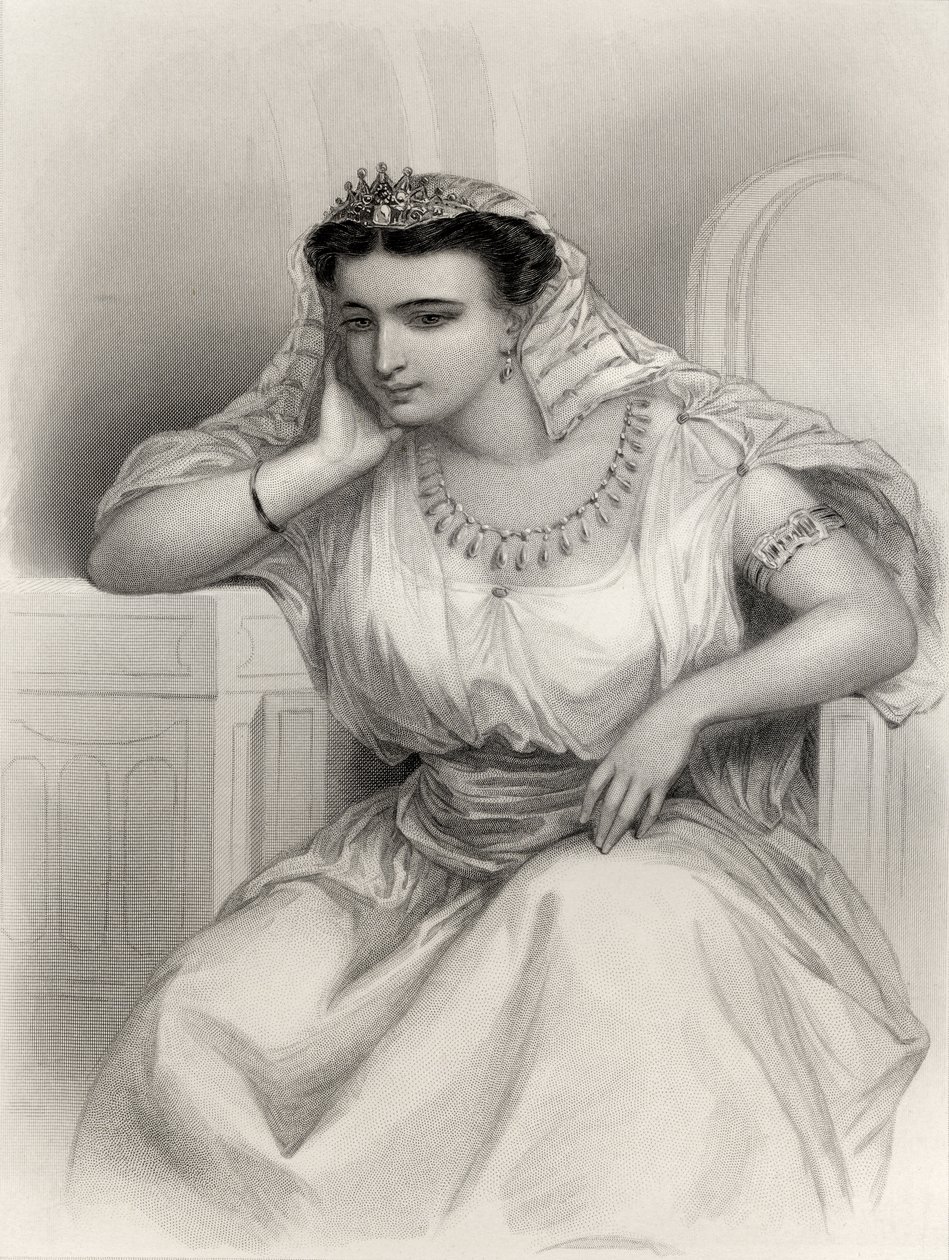 Kleopatra VII (69-30 pne) ilustracja z „World Noted Women” Mary Cowden Clarke, 1858 autorstwa Pierre Gustave Eugene Staal