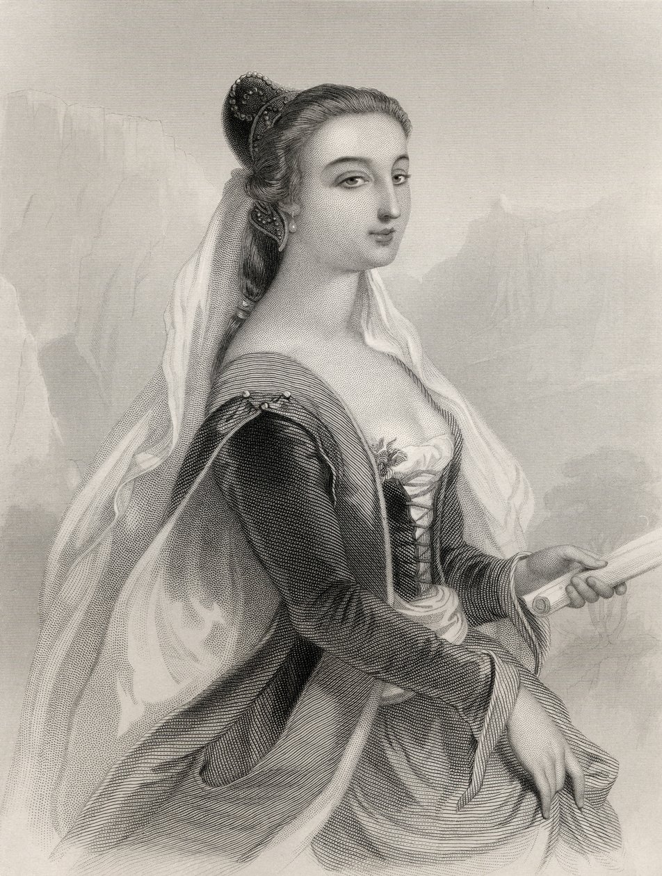 Laura de Noves (1308-48) ilustracja z „World Noted Women” Mary Cowden Clarke, 1858 autorstwa Pierre Gustave Eugene Staal
