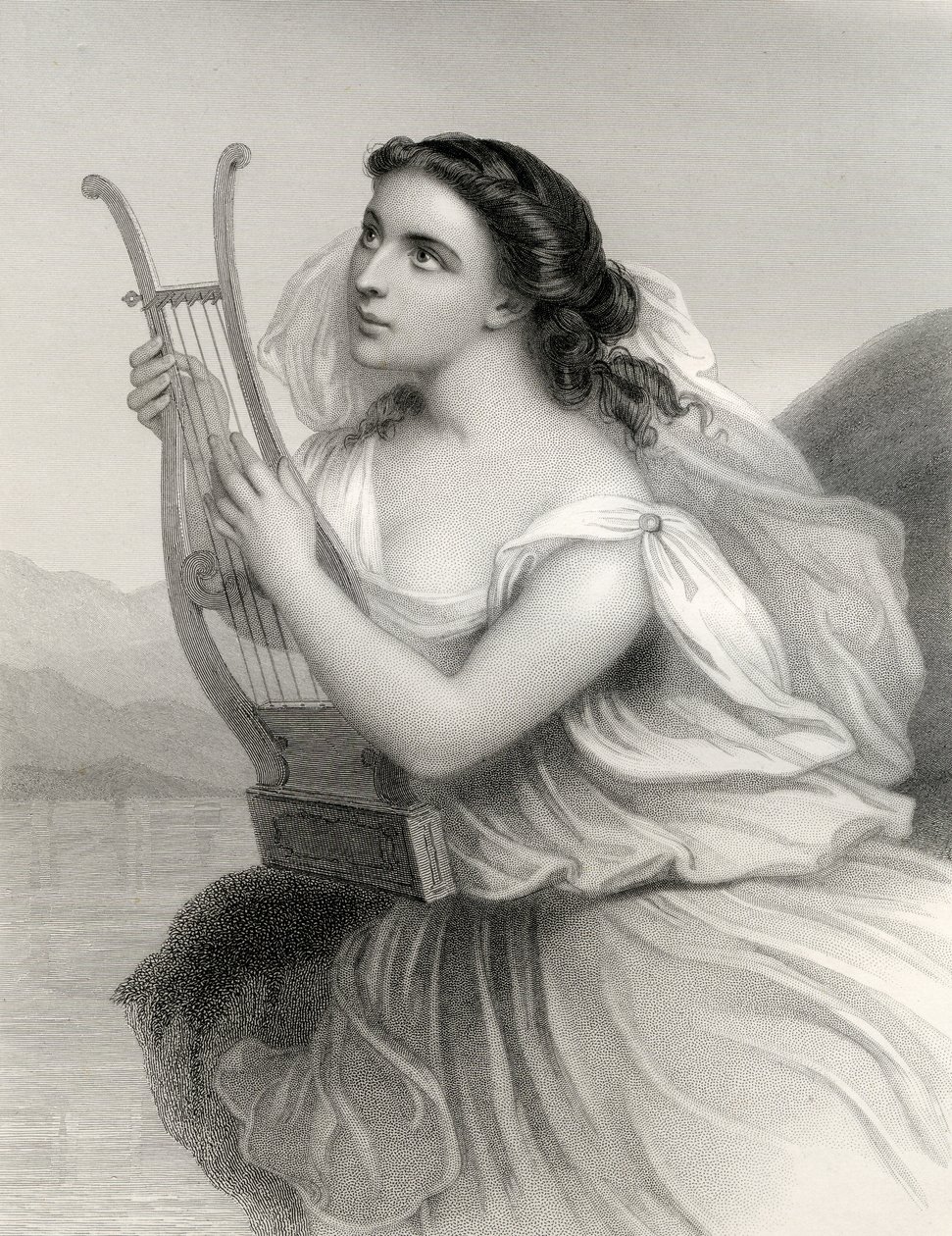 Safona, ilustracja z „World Noted Women” Mary Cowden Clarke, 1858 r autorstwa Pierre Gustave Eugene Staal