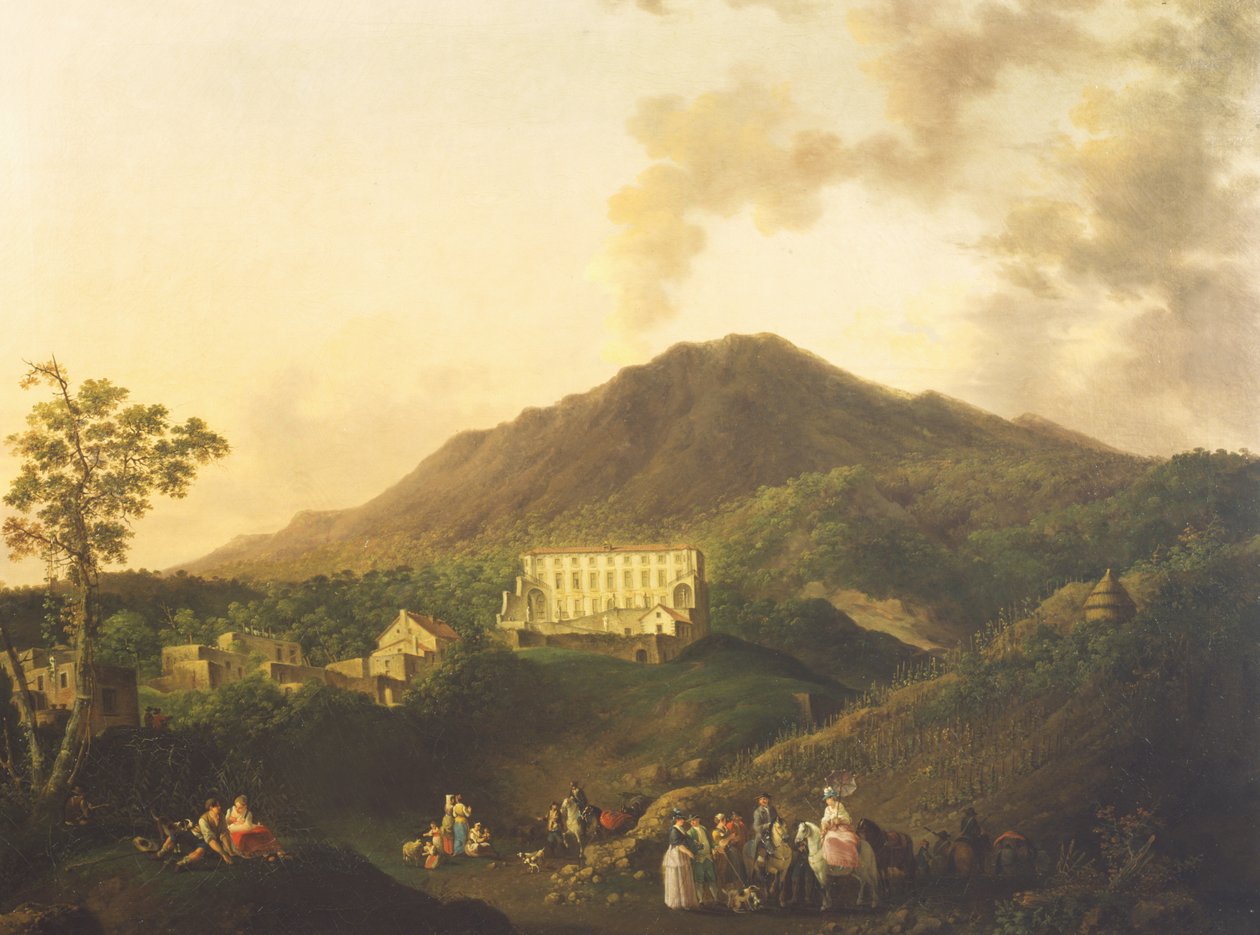 Widok na Villa Medici, Ottaviano autorstwa Pierre Jacques Volaire