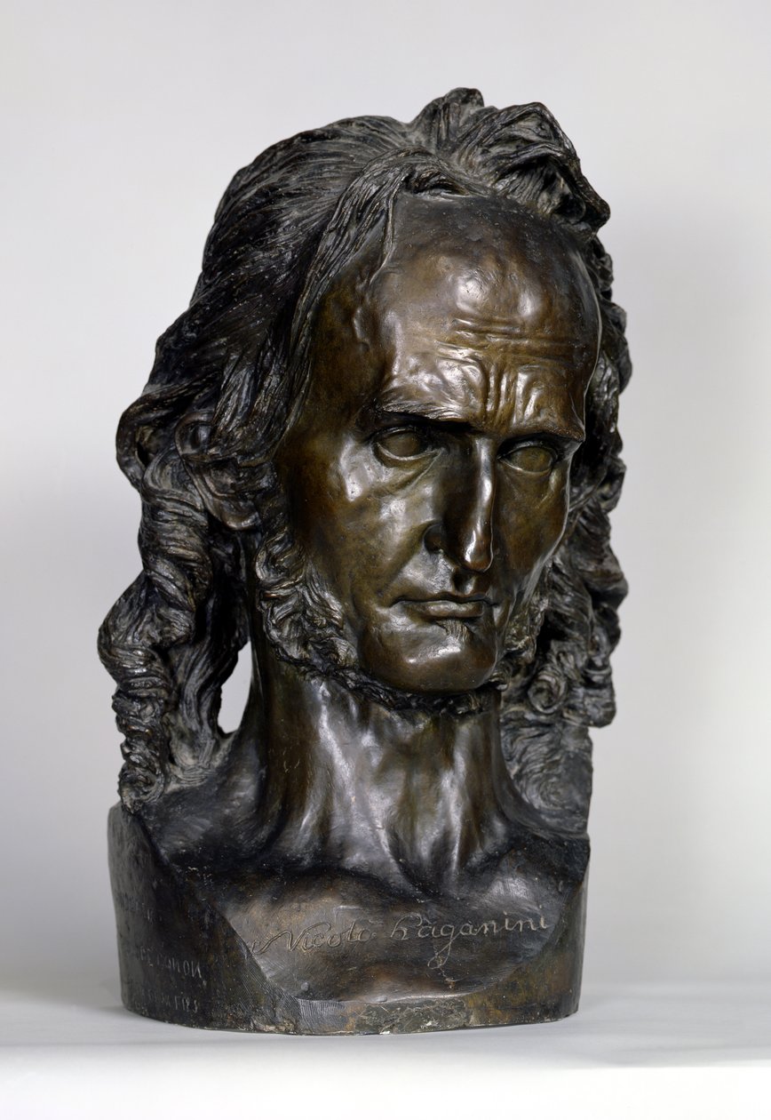 Popiersie Nicolo Paganiniego (1784-1840) 1830 (brąz) autorstwa Pierre Jean David d