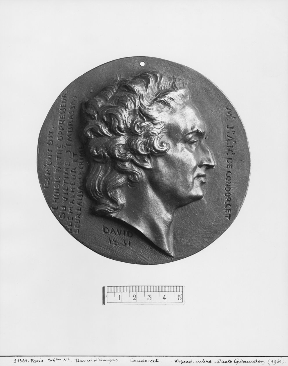 Marie Jean Antoine Nicolas Caritat, markiz de Condorcet, 1831 (brąz) autorstwa Pierre Jean David d