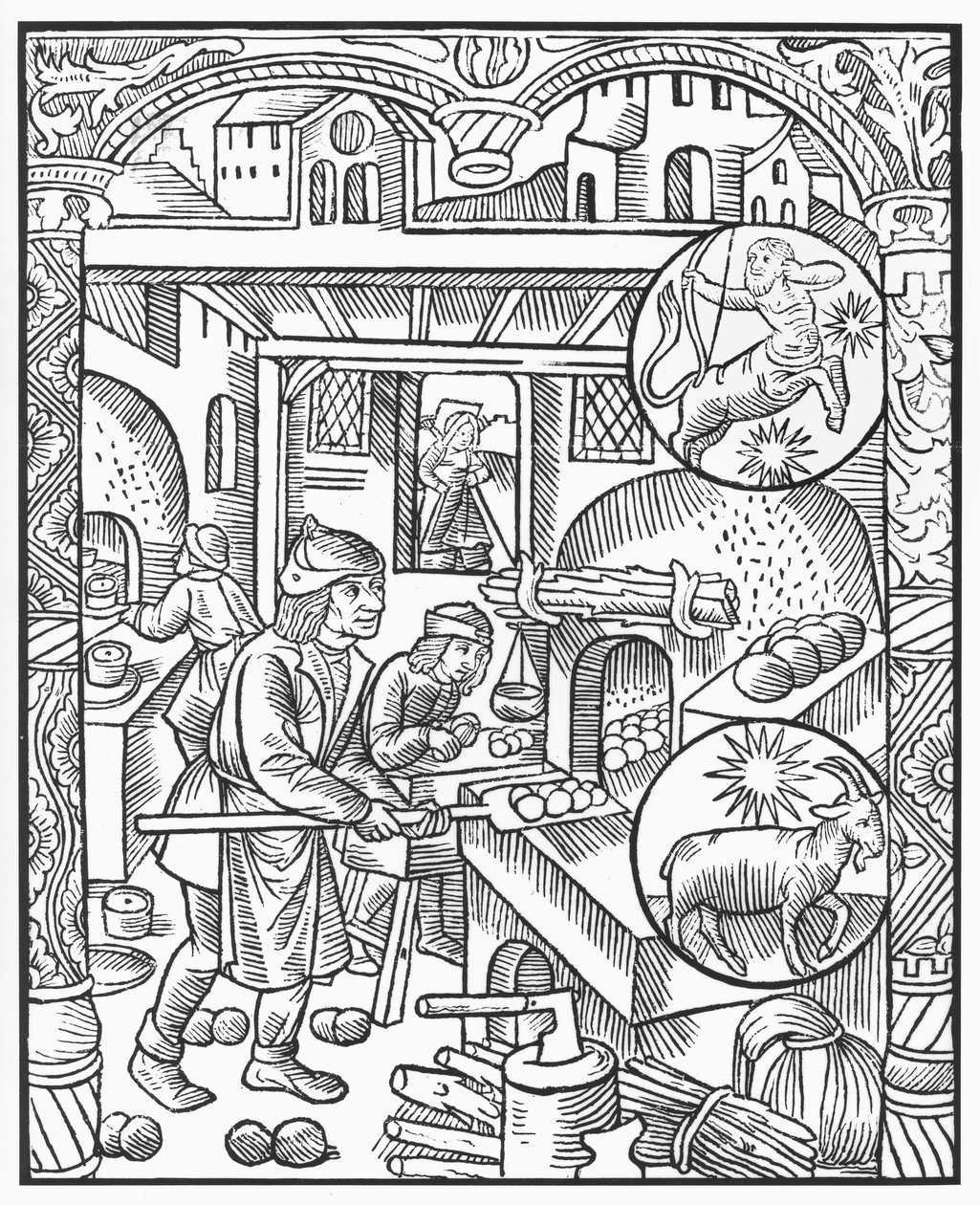 grudzień, z „Almanach des Bergers”, 1491 (ksylografia) autorstwa Pierre Le Rouge