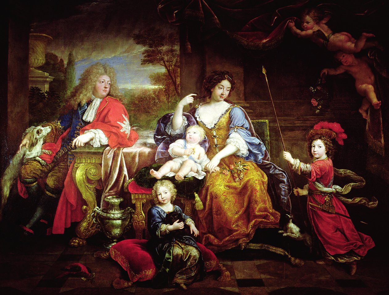 Wielki Delfin z żoną i dziećmi, 1687 autorstwa Pierre Mignard