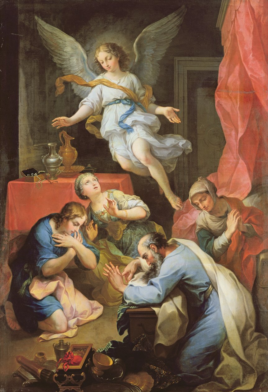 Archanioł Rafał daje się poznać, 1733 autorstwa Pierre Parrocel