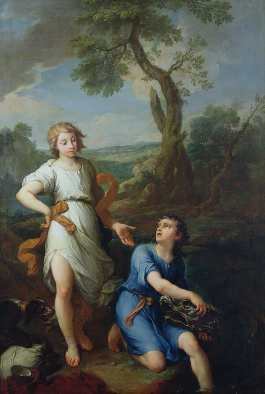 Złap ryby w Tygrysie przez młodego Tobiasza, 1733 autorstwa Pierre Parrocel
