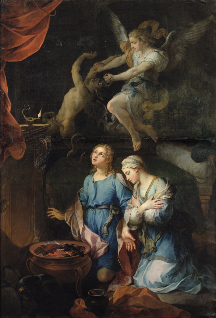 Małżeństwo Tobiasza i Sary. Pierwsza noc, 1733 autorstwa Pierre Parrocel