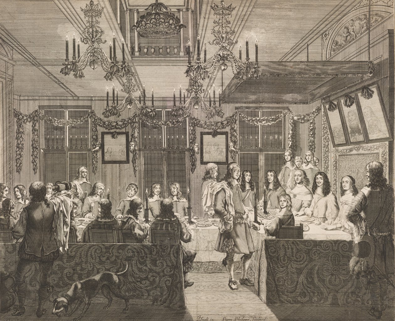 Bankiet w Mauritshuis 30 maja 1660 z okazji wizyty Karola II (1630-1685), króla Anglii autorstwa Pierre Philippe