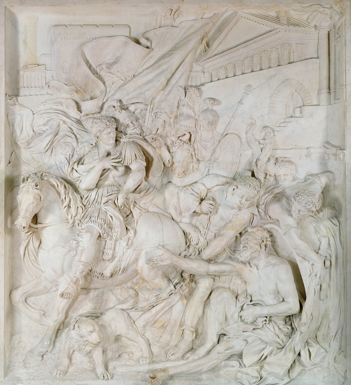 Aleksander Wielki (356-323 pne) i Diogenes (413-323 pne) ukończone w 1693 (marmur) (patrz także 39445) autorstwa Pierre Puget