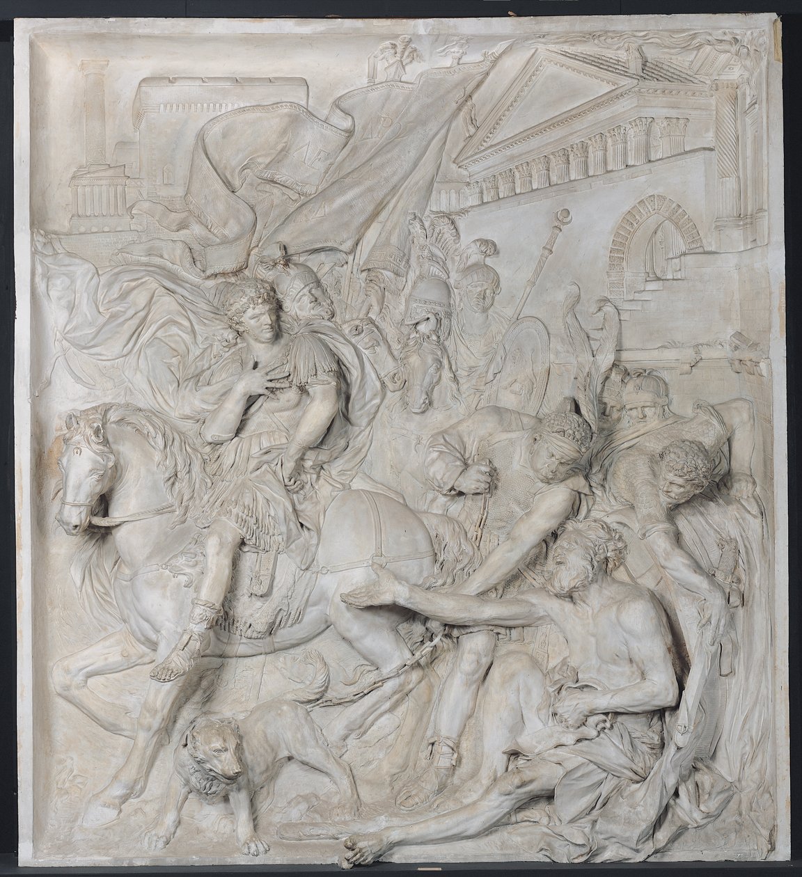 Aleksander Wielki i Diogenes, ukończony w 1693 (marmur) (patrz także 193557) autorstwa Pierre Puget