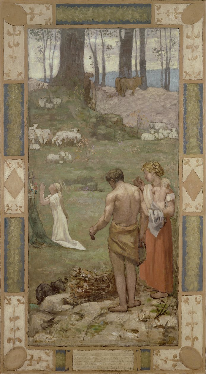 Święta Genevieve jako dziecko na modlitwie autorstwa Pierre Puvis de Chavannes
