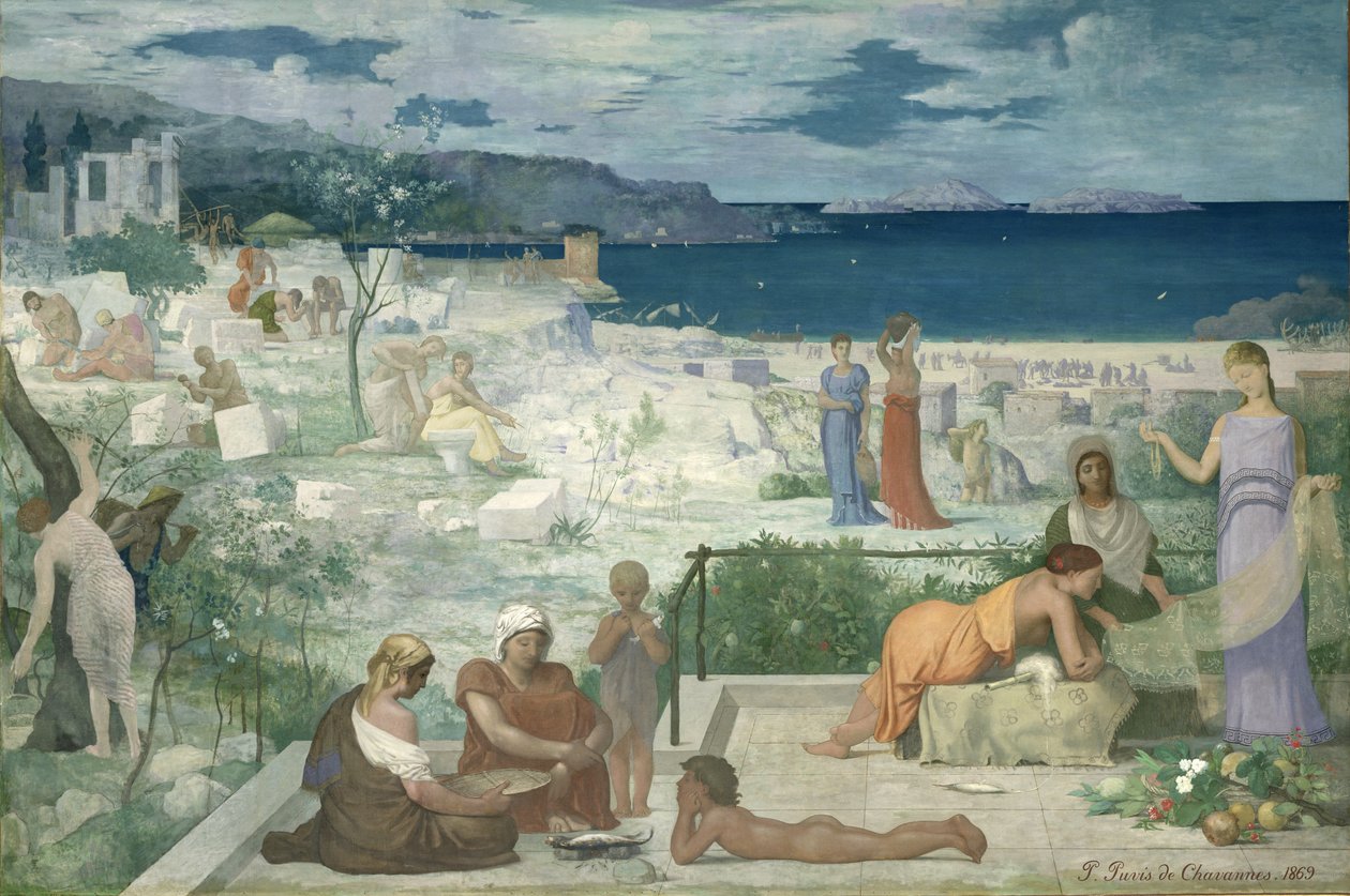 Kolonia grecka, Marsylia, 1869 autorstwa Pierre Puvis de Chavannes
