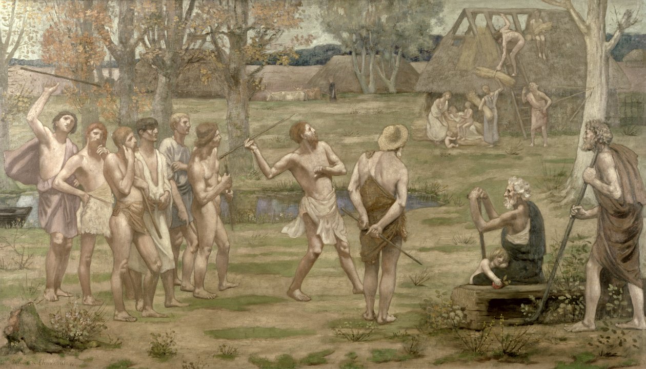 Ludus Pro Patria, 1883 (olej na tkaninie) autorstwa Pierre Puvis de Chavannes
