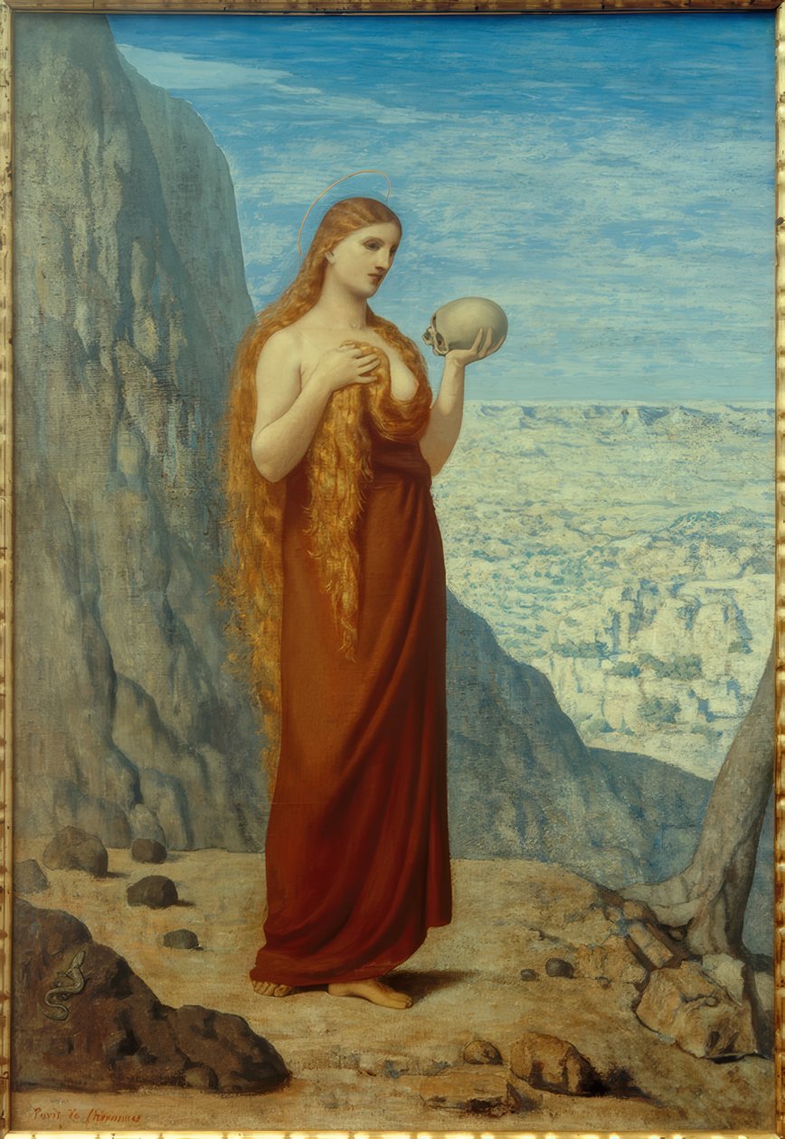 PC Puvis de Chavannes, St. Maria Magdalena na pustyni autorstwa Pierre Puvis de Chavannes