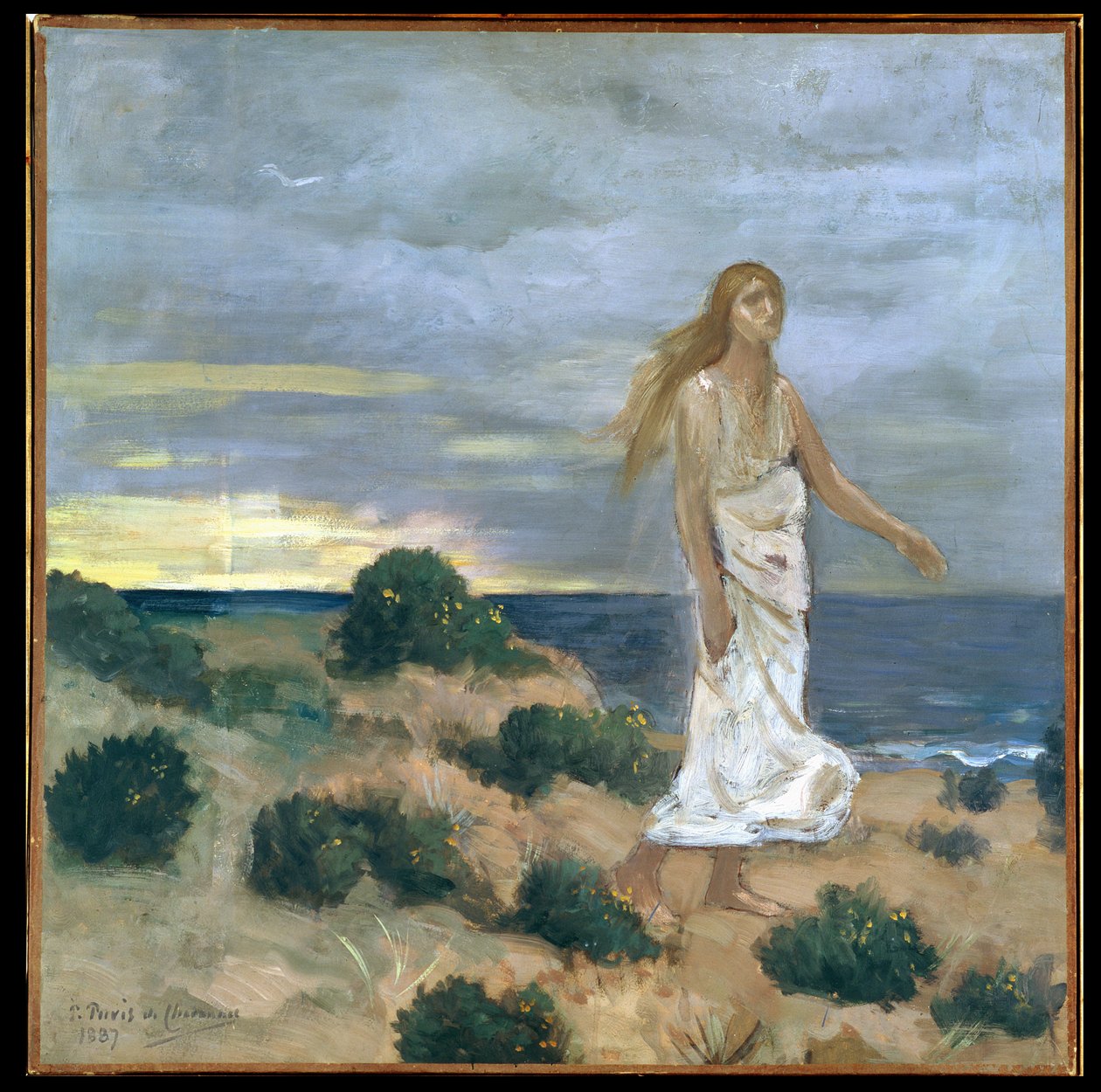 Kobieta nad morzem, 1887 autorstwa Pierre Puvis de Chavannes
