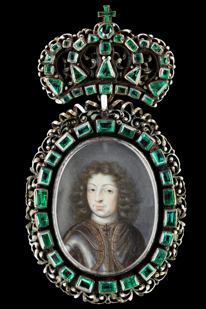 Miniaturowy portret Karola XI, króla Szwecji 1660-1697 autorstwa Pierre Signac