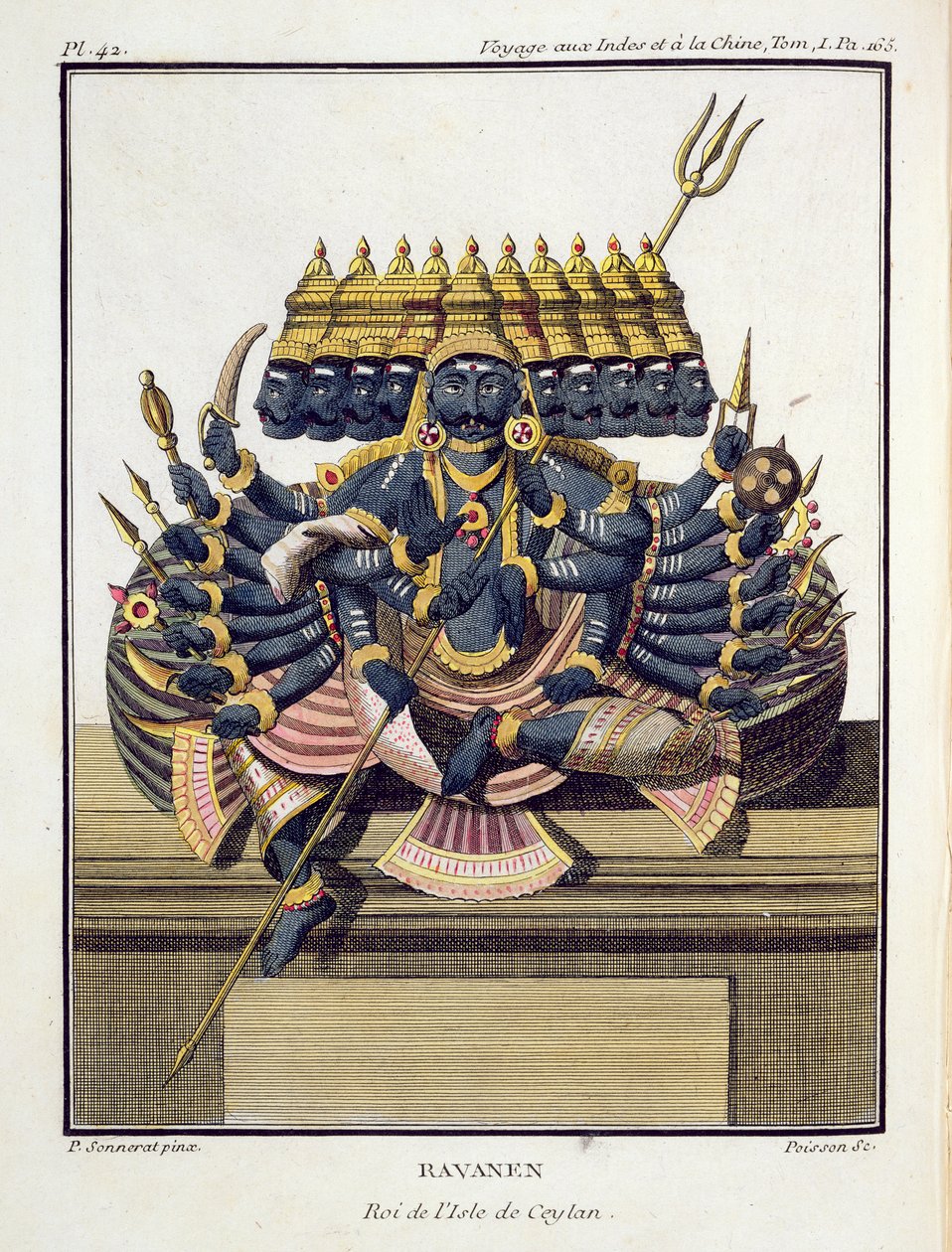 Ravana, demoniczny król Cejlonu, z „Voyage aux Indes et a la Chine” Pierre