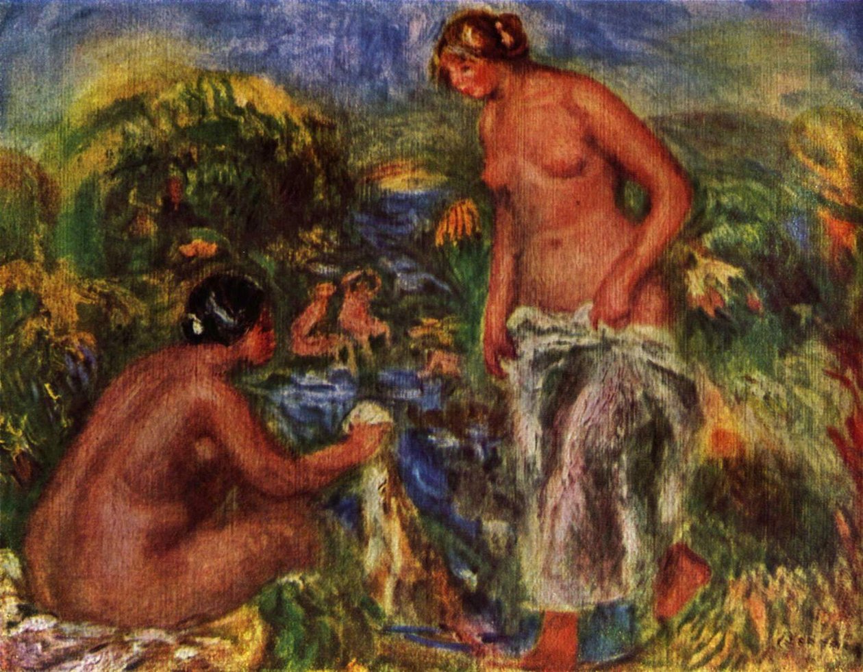 Kąpiące się kobiety autorstwa Pierre Auguste Renoir