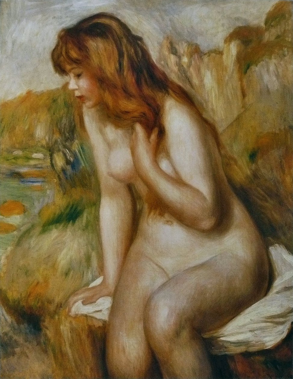 Kąpiący się na skale autorstwa Pierre Auguste Renoir